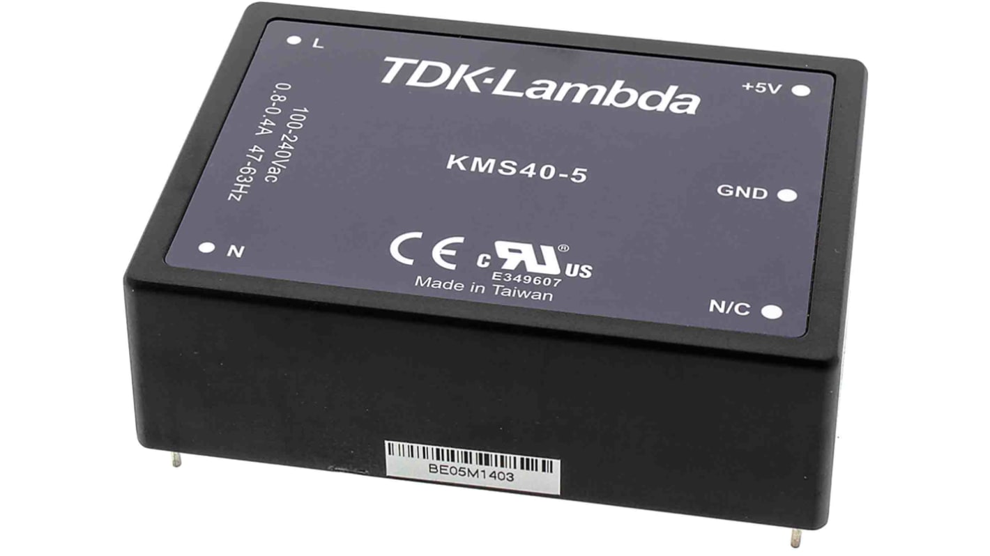 KMS40-5 | TDKラムダ スイッチング電源 5V dc 8A 40W | RS KMS40-5 | TDKラムダ スイッチング電源 5V dc 8A 40W | RS