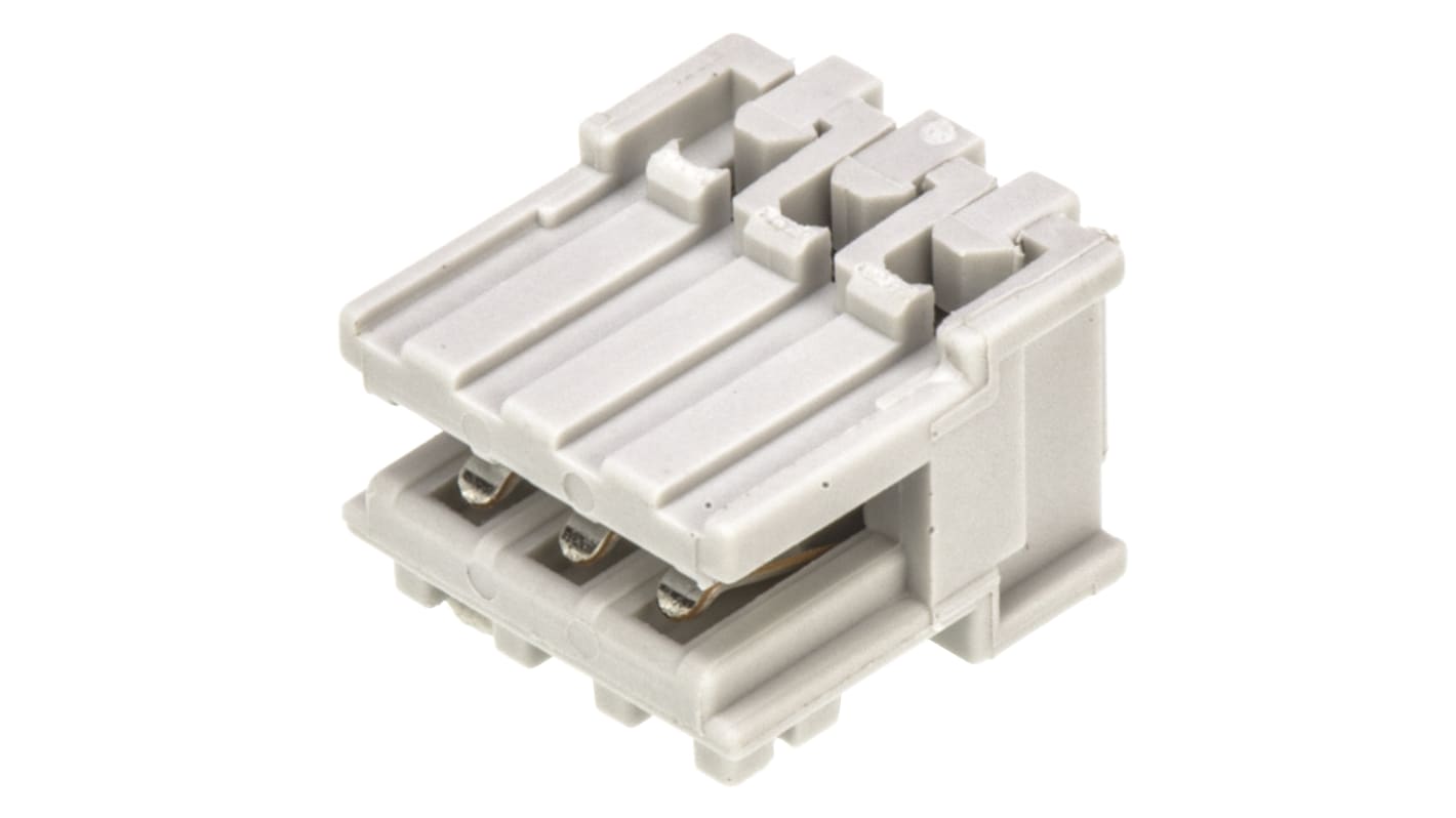 TE Connectivity 边缘连接器, 母座, 3针, 2.5mm节距, PCB安装, 焊接端接, AMP DUOPLUG系列