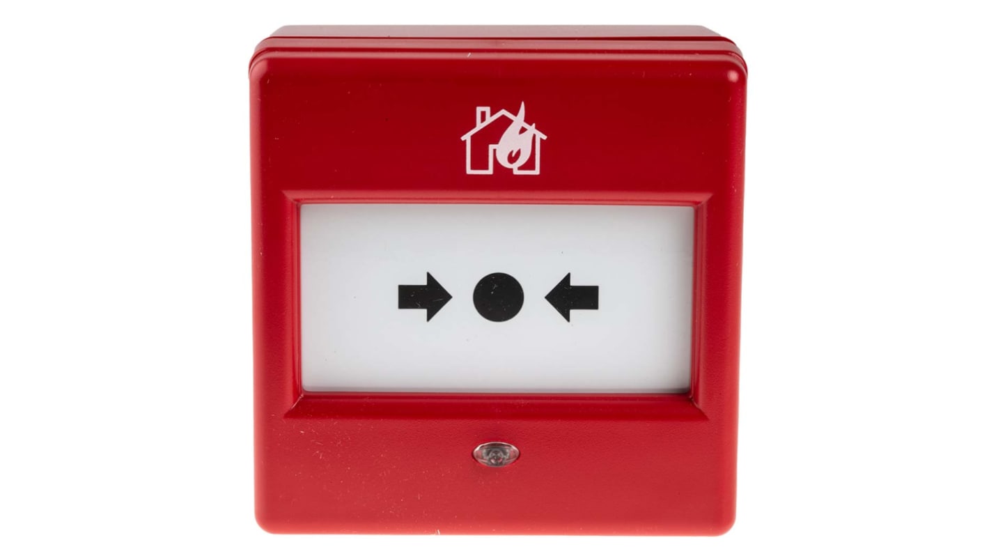 Eaton Red Break Glass Call Point, Break Glass Operated, Indoor, Resettable, 87 x 87 x 53mm
