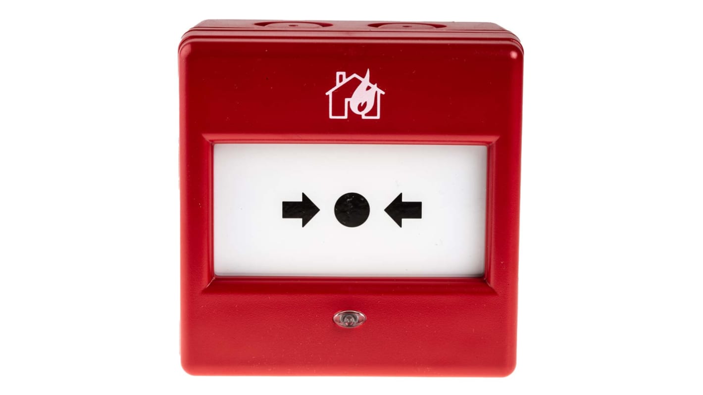 Eaton Red Break Glass Call Point, Break Glass Operated, Outdoor, Resettable, 87 x 87 x 53mm