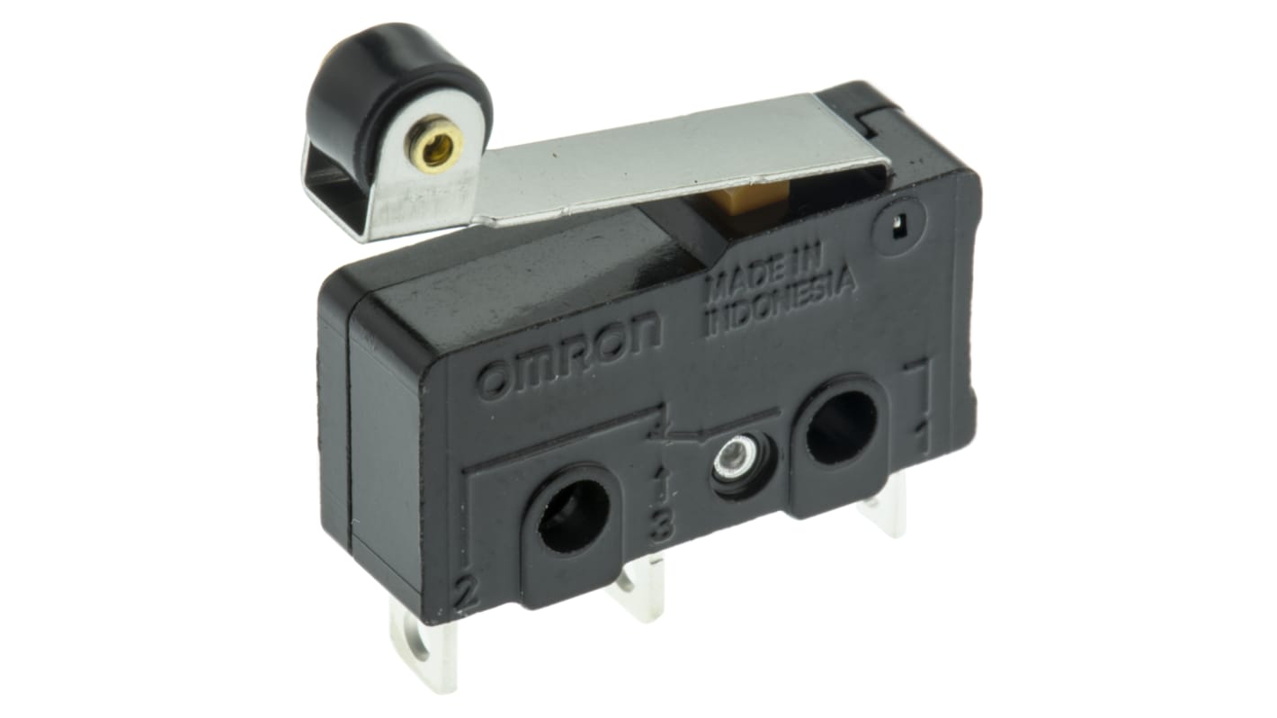 Omron Mikroschalter Rollenhebel-Betätiger Lötanschluss, 10,1 A @ 250 V ac, SPDT IP 40 0,49 N -25°C - +85°C