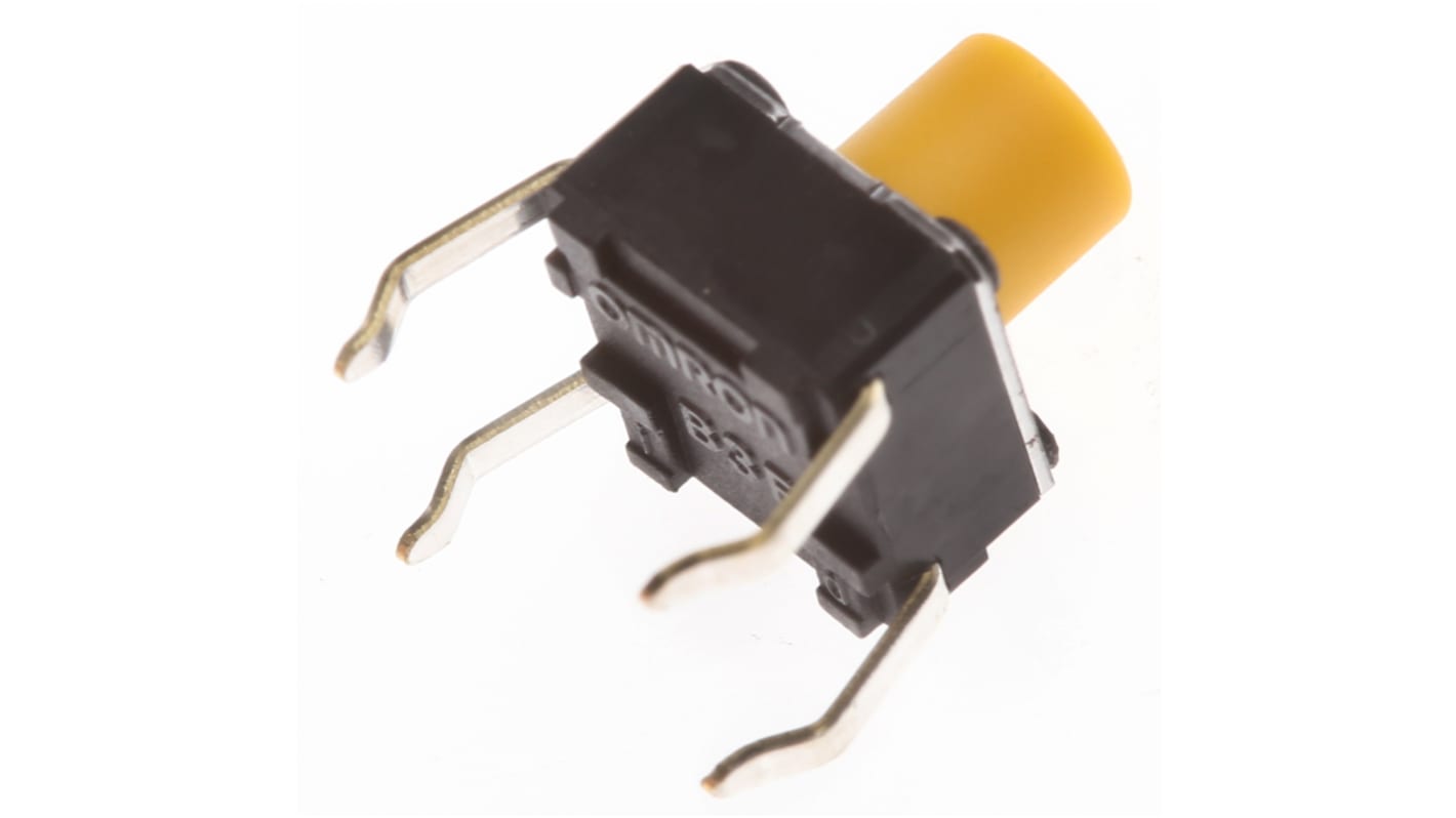 Omron Plunger Tactile Switch, SPST 50 mA @ 24 V dc 3.6mm Through Hole