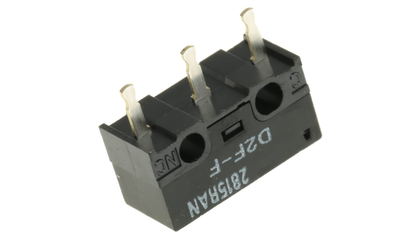 Omron Pin Plunger Micro Switch, PCB Terminal, 1 A @ 125 V ac, SPDT, IP40