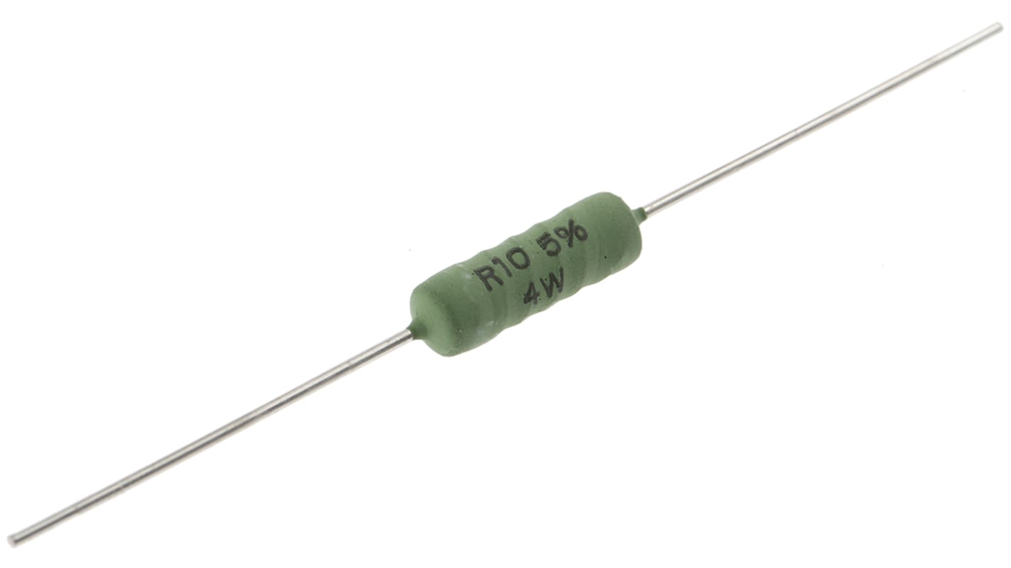 Vishay 绕线电阻, 100mΩ, 4W, ±5%容差, -80 → -10ppm/°C, AC04系列