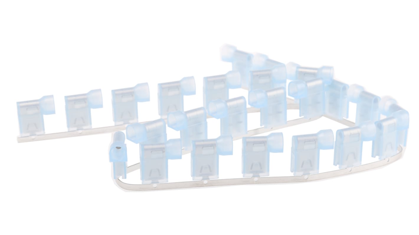 TE Connectivity Ultra-Fast .250 Blue Insulated Female Spade Connector, Flag Terminal, 6.35 x 0.81mm Tab Size, 1.3mm² to