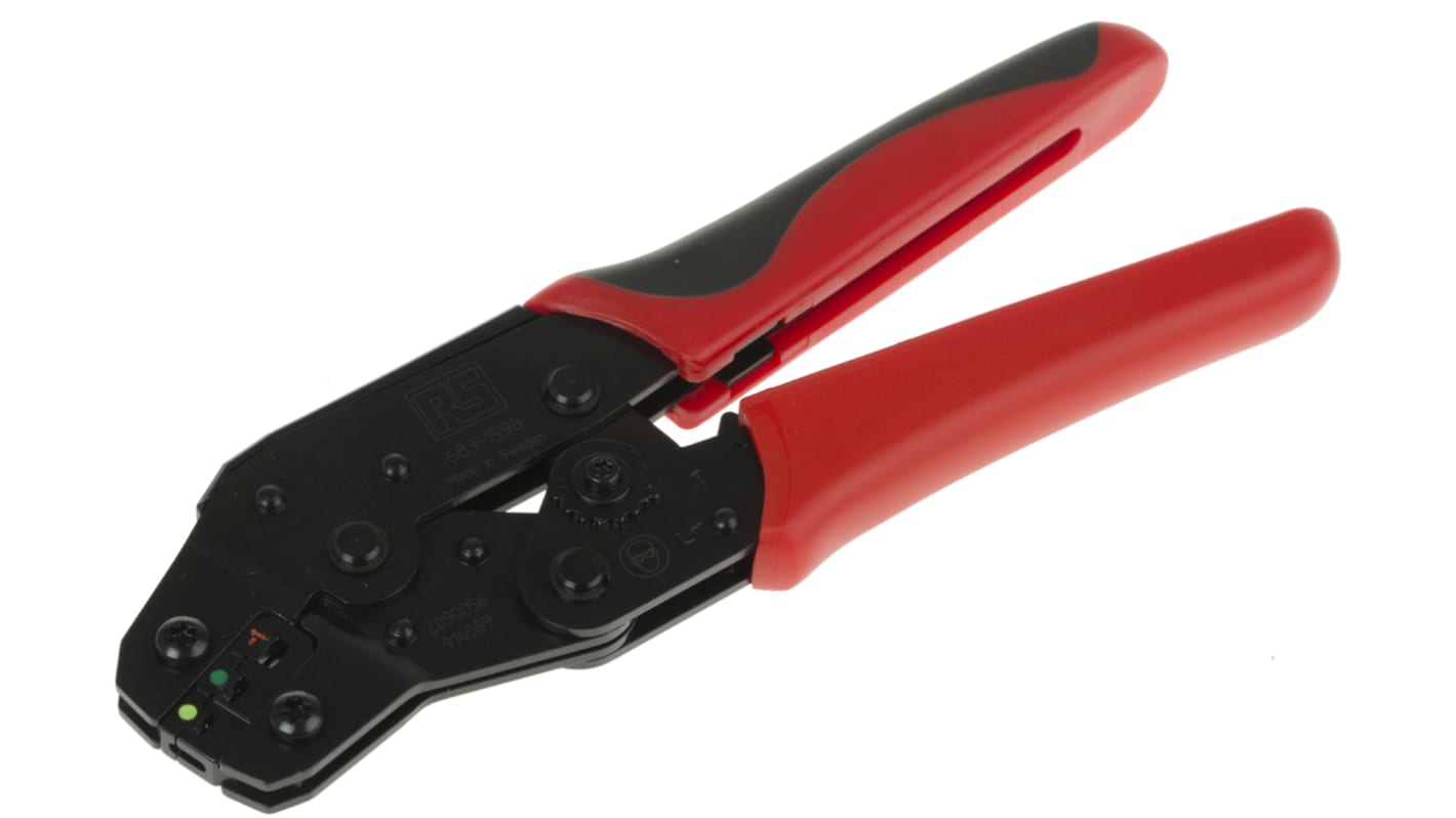 RS PRO Hand Ratcheting Crimp Tool for Insulated terminals , 0.14 → 1.3mm² Wire