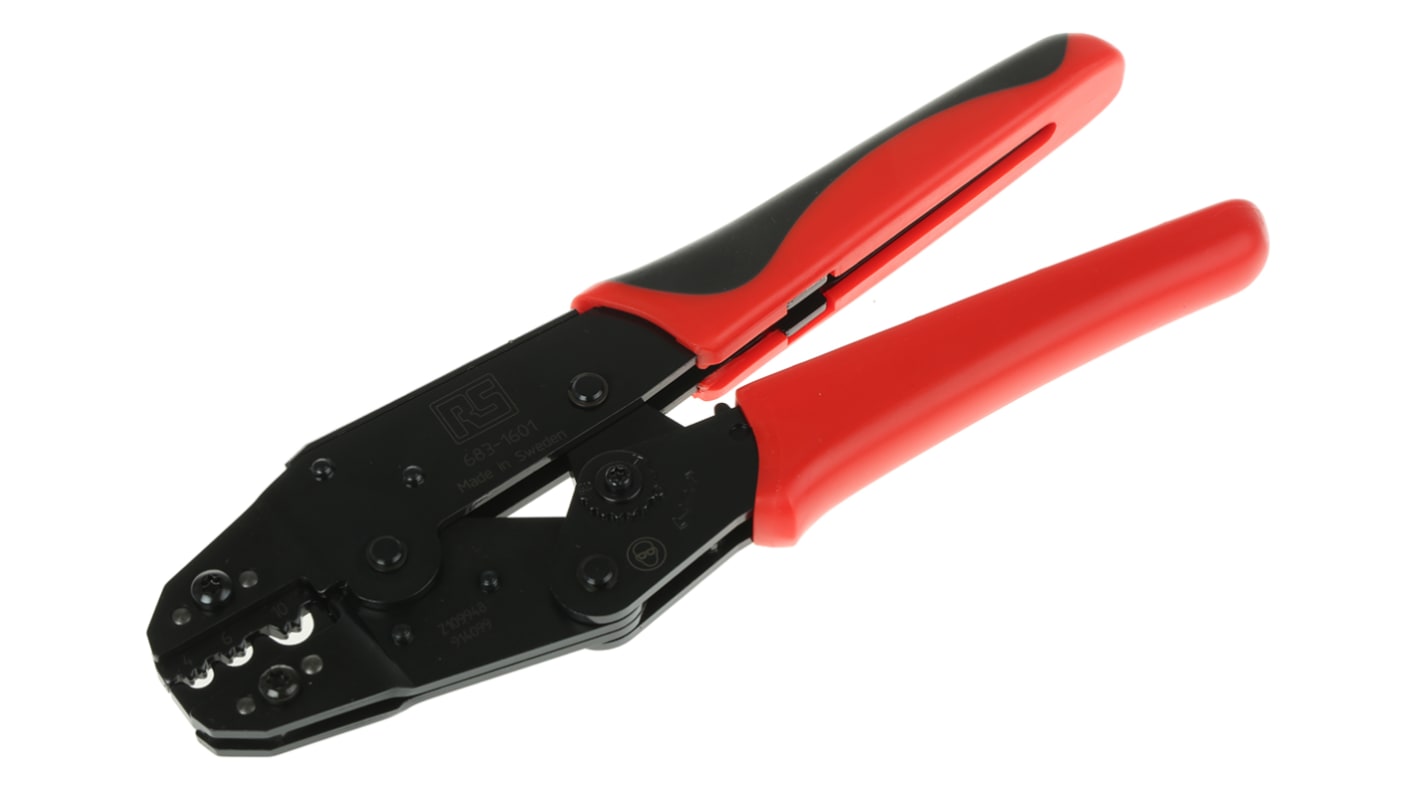 RS PRO Hand Ratcheting Crimp Tool for Tubular Cable Lugs 4 10mm Wire