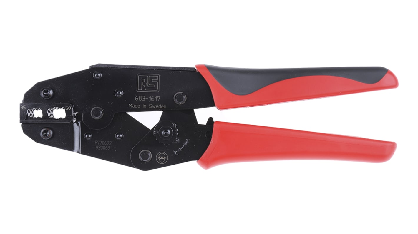 RS PRO Hand Ratcheting Crimp Tool for Wire End Sleeves, 35 → 50mm² Wire