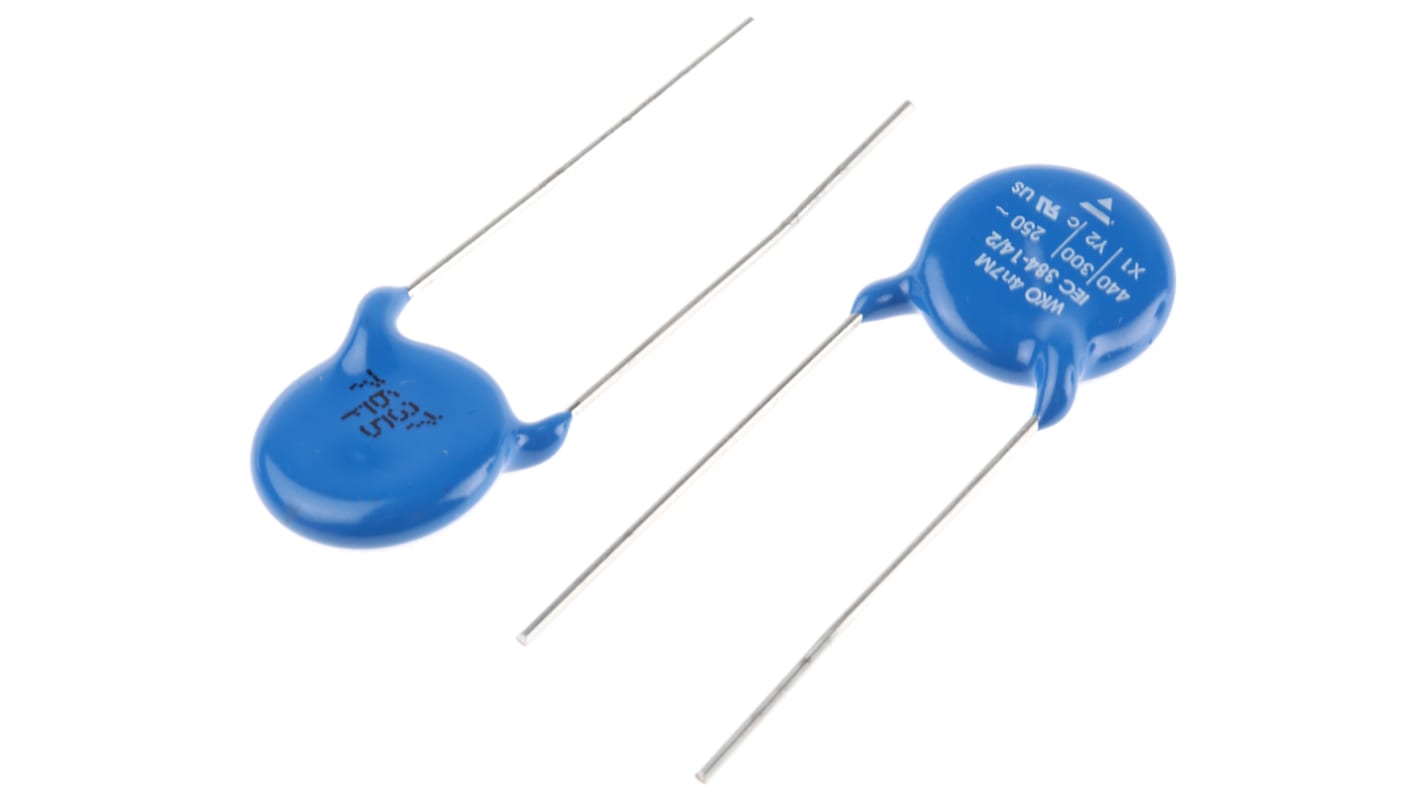 Vishay Single Layer Ceramic Capacitor (SLCC) 4.7nF 400V ac ±20% Y5U Dielectric, WYO, Through Hole +125°C Max Op. Temp.