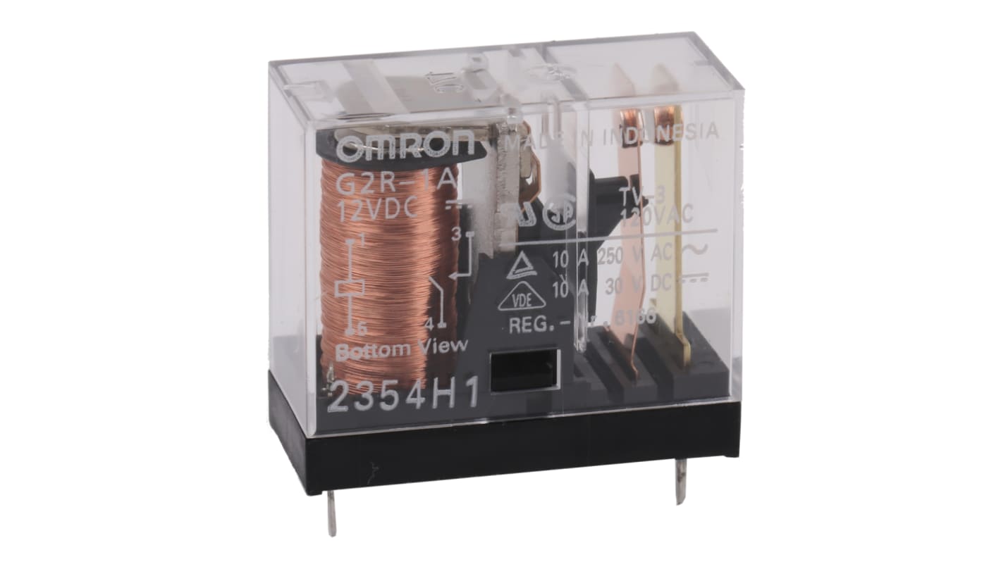 Omron G2R-1 12V dc Spule 1-poliger Schließer Printrelais 10A 275Ω Monostabiles Relais