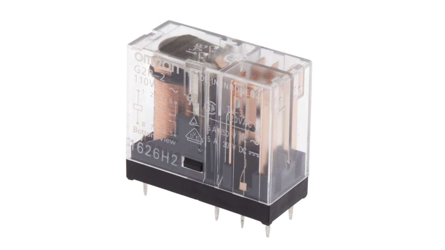 オムロン パワーリレー, 110V ac, 2c接点, 5A, 基板実装