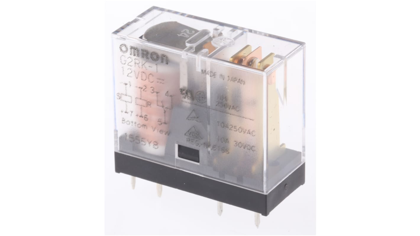 Omron PCB Mount Latching Power Relay, 12V dc Coil, 5A Switching Current, SPDT