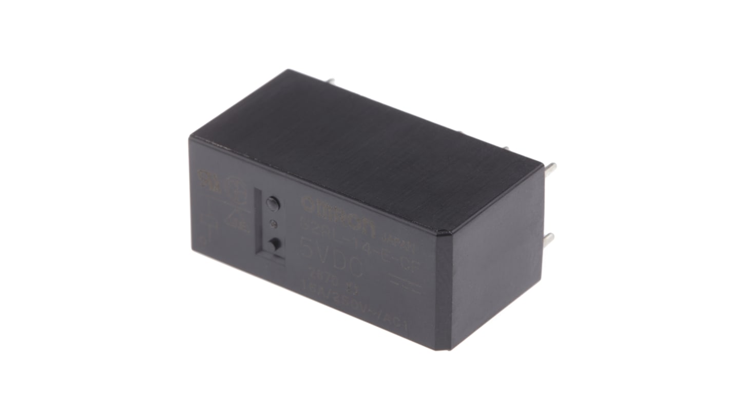 Omron PCB Mount Power Relay, 5V dc Coil, 16A Switching Current, SPDT