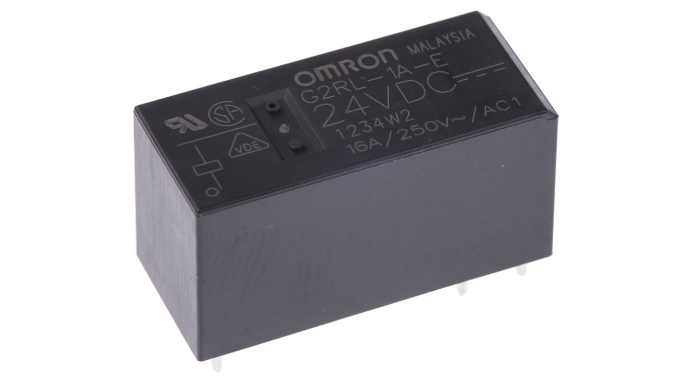 Omron PCB Mount Power Relay, 24V dc Coil, 16A Switching Current, SPST