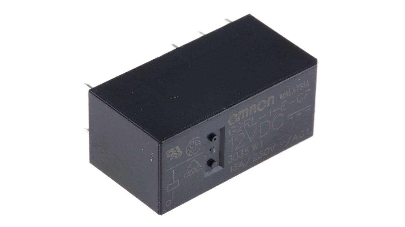 Omron PCB Mount Power Relay, 12V dc Coil, 16A Switching Current, SPDT