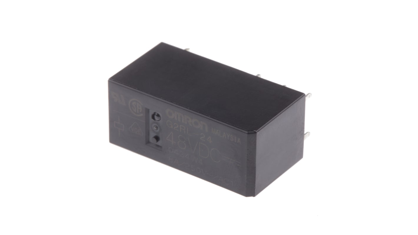 Omron G2RL 48V dc Spule 2-poliger Wechsler Printrelais 5A 5358Ω Monostabiles Relais