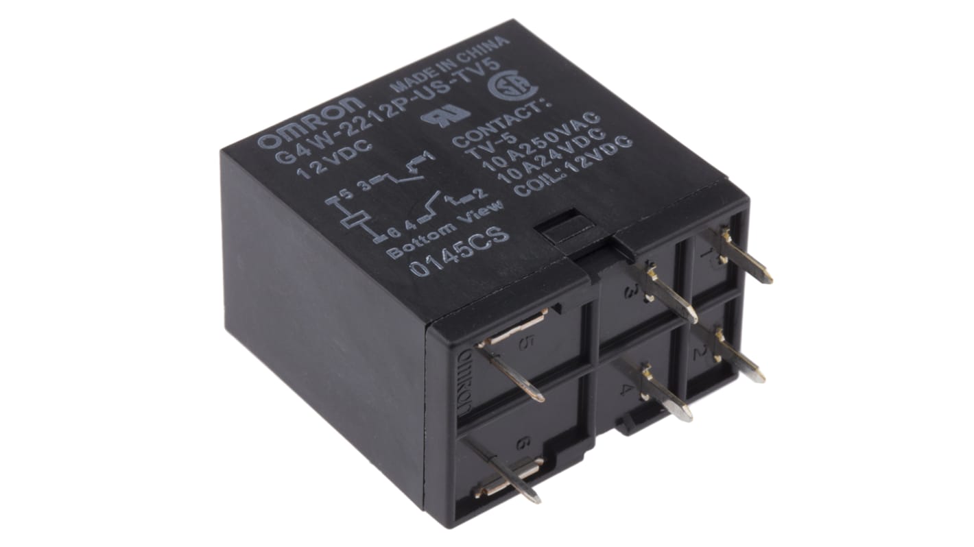 Omron G4W 12V dc Spule DPST Printrelais 10A 180Ω Monostabiles Relais