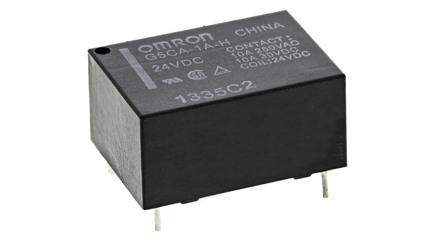 Omron PCB Mount Power Relay, 24V dc Coil, 10A Switching Current, SPST