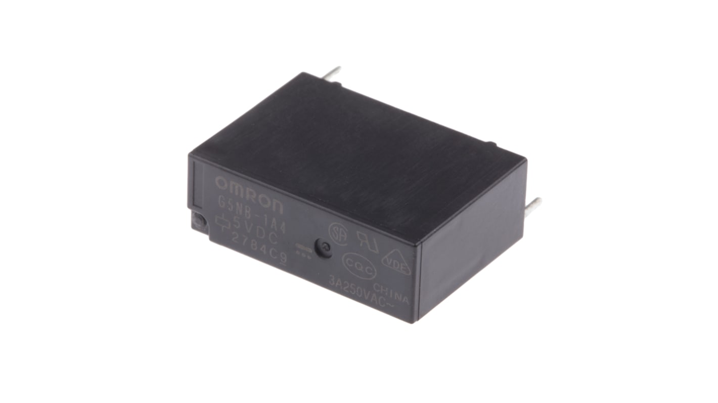 Omron PCB Mount Non-Latching Relay, 5V dc Coil, 3A Switching Current, SPST