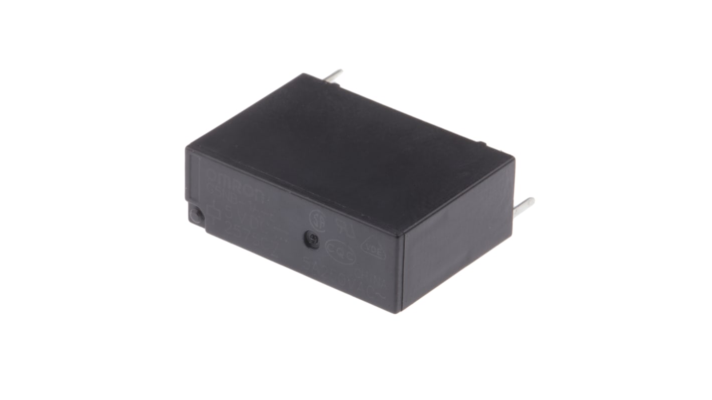 Omron PCB Mount Power Relay, 5V dc Coil, 5A Switching Current, SPST
