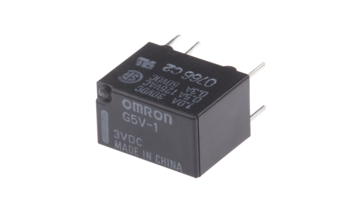Omron PCB Mount Signal Relay, 3V dc Coil, 1A Switching Current, DPDT