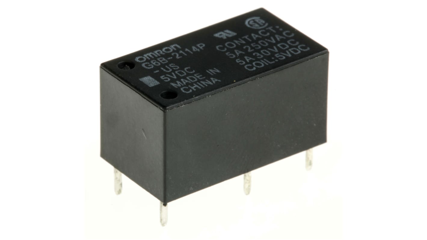 Omron G6B 5V dc Spule DPST Printrelais 5A 83,3Ω Monostabiles Relais