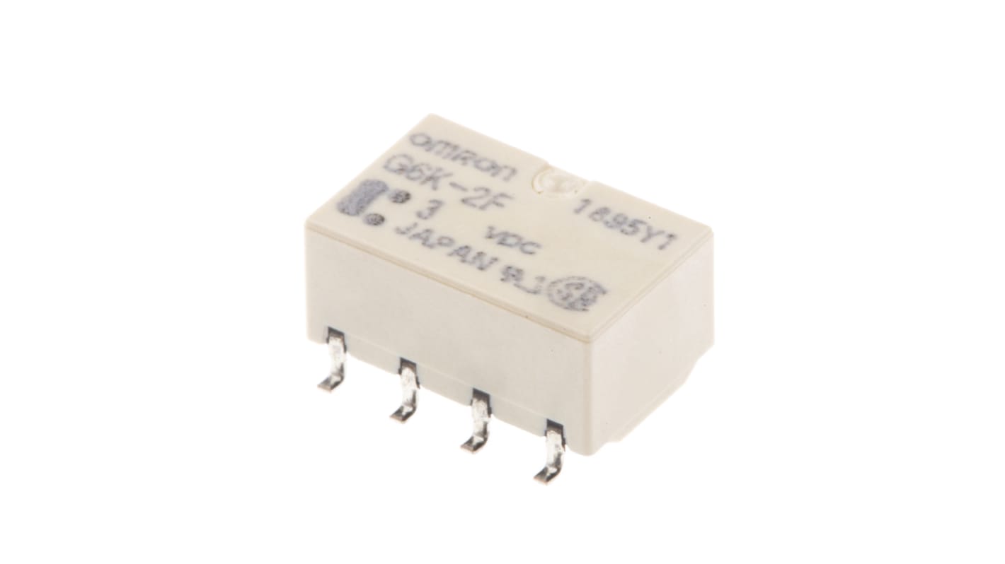 Omron G6K Signalrelais SMD Printrelais, 3V dc Spule, 2-poliger Wechsler, 1A, 125V ac / 60V dc, Leiterplattenstift