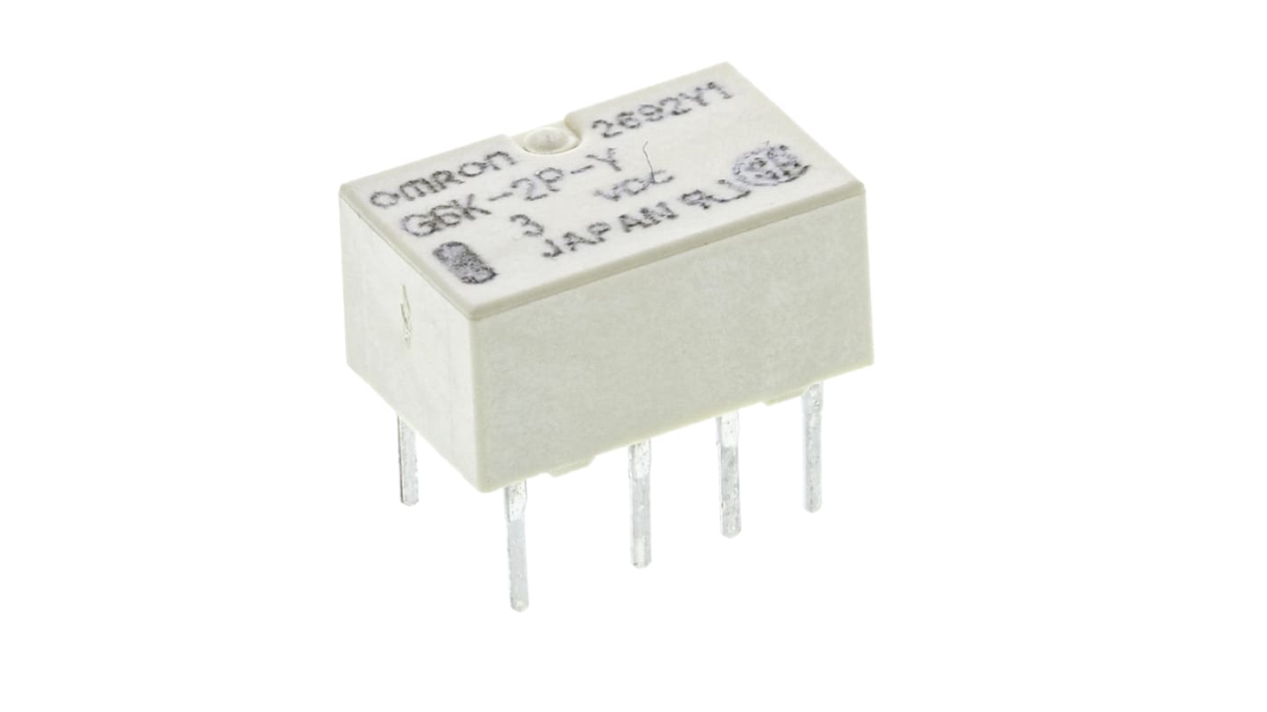 Omron PCB Mount Signal Relay, 3V dc Coil, 1A Switching Current, DPDT