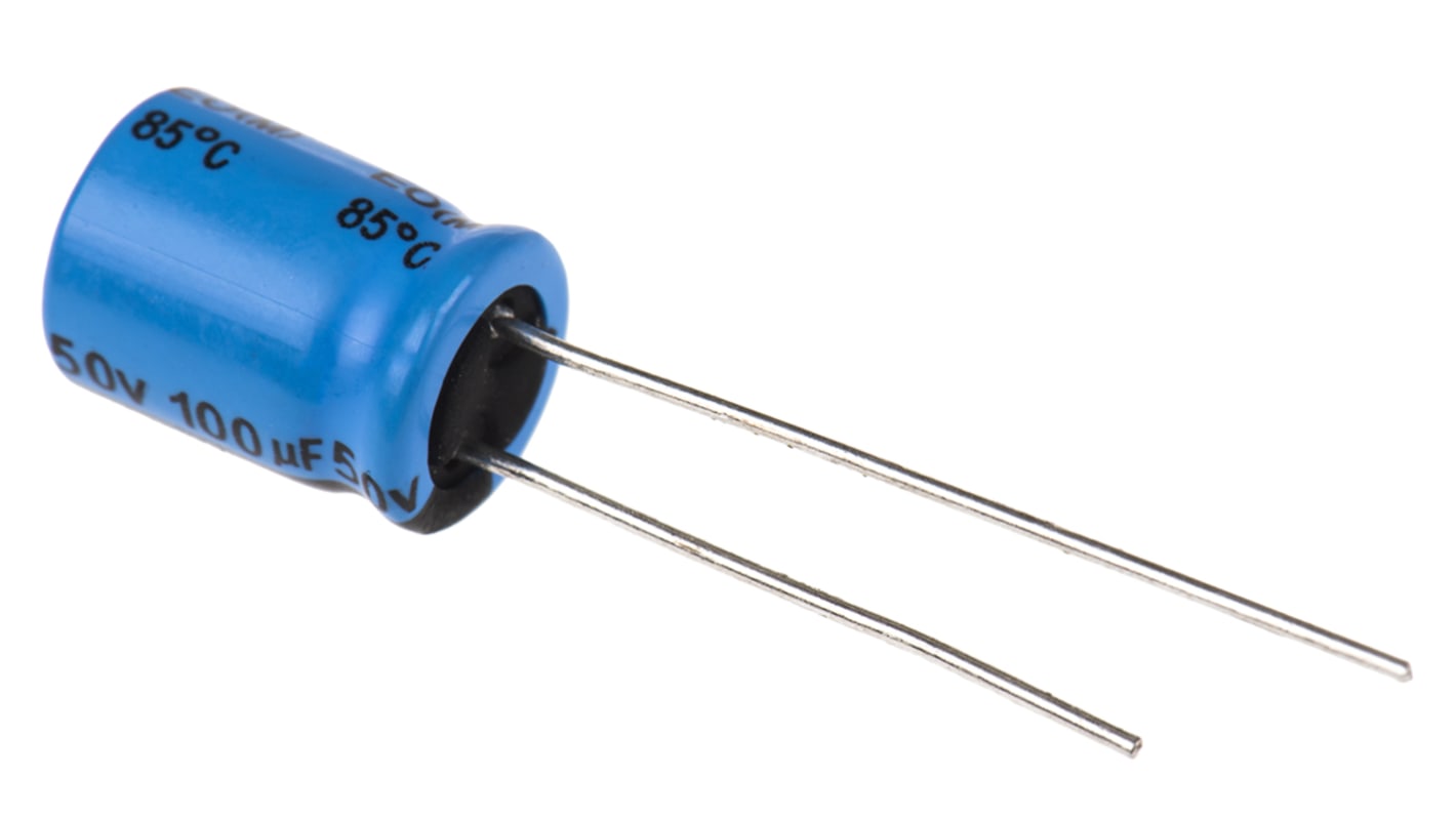 Vishay SU, THT Aluminium-Elektrolyt Kondensator 100μF ±20% / 50V dc, Ø 8mm x 11.5mm, +85°C