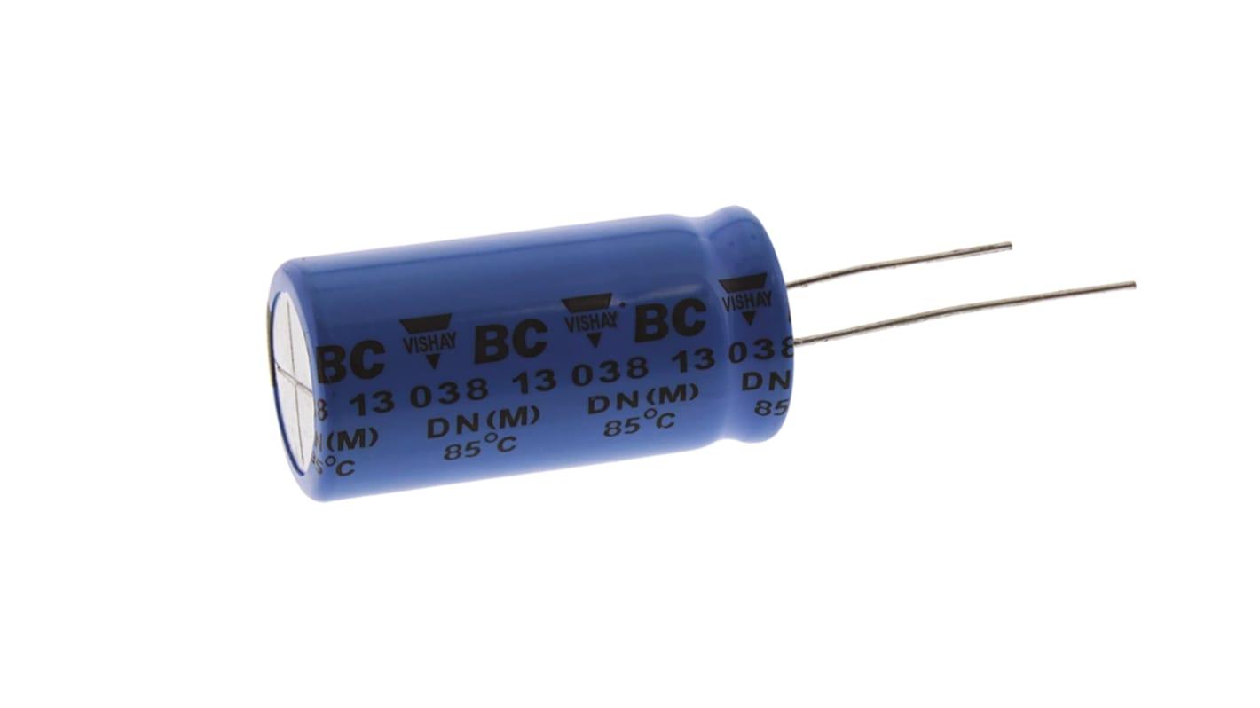 Vishay SU, THT Aluminium-Elektrolyt Kondensator 2200μF ±20% / 63V dc, Ø 18mm x 35mm, +85°C