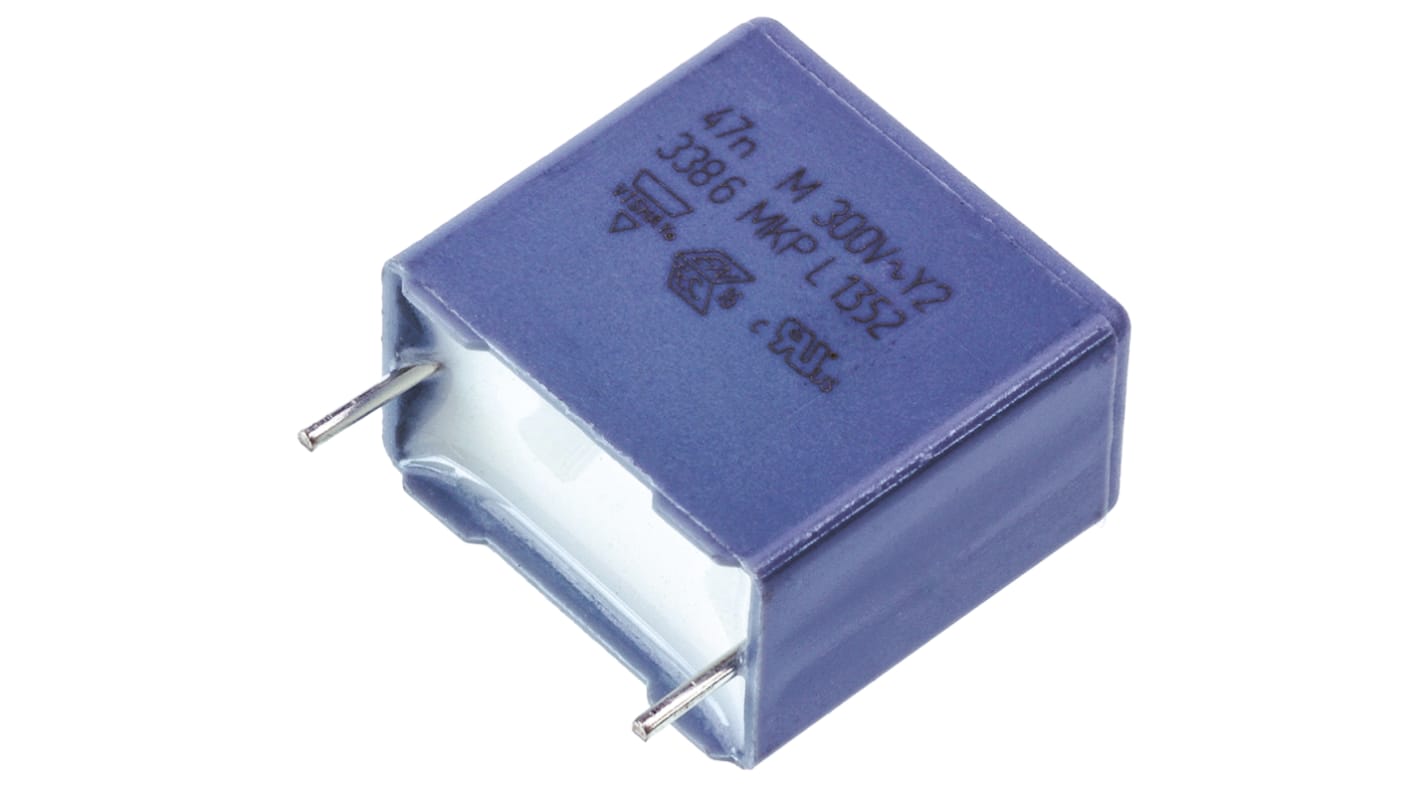 Condensador de película Vishay, 47nF, ±20%, 300V ac, Montaje en orificio pasante