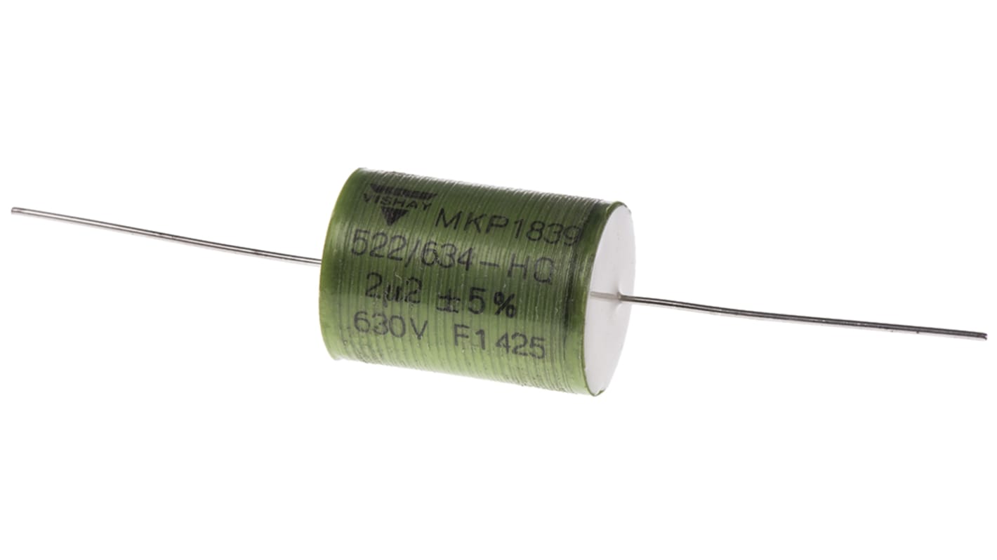 Vishay MKP 1839 HQ Polypropylene Film Capacitor, 630V dc, ±5%, 2.2μF, Through Hole