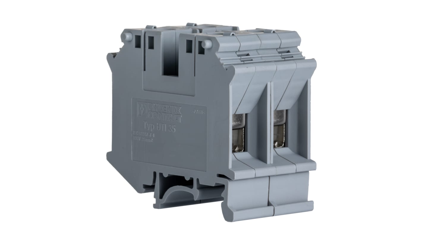 Phoenix Contact 3074088 UTI 35 Series Grey, 0.75 → 35mm², Single-Level, Screw Termination