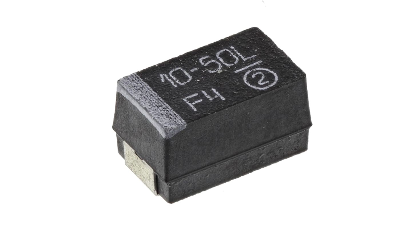 Vishay 贴片二氧化锰钽电容, 10μF, 50V 直流, 7343-43, ±20%容差, 7.3 x 4.3 x 4mm, TR3系列