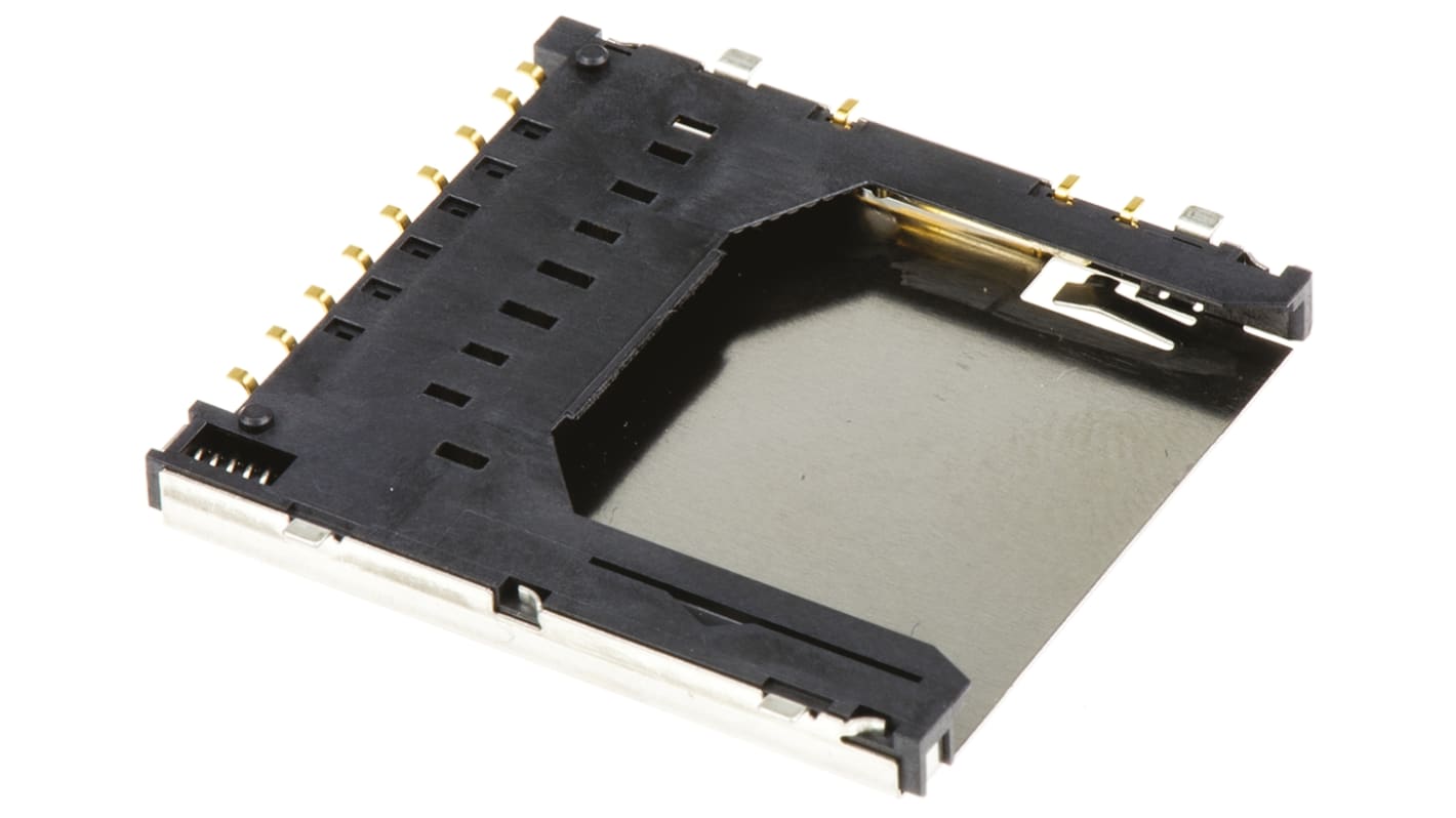 Hirose 9 Way Right Angle SD Card Memory Card Connector With Solder Termination