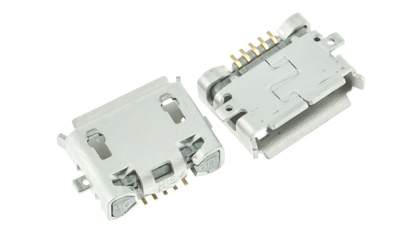 Hirose AB 2.0 Micro USB Connector Receptacle, Right Angle