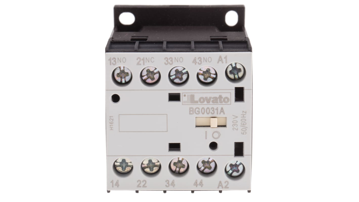 Lovato Orange BG Contactor Relay, 230 V ac Coil, 4-Pole, 10 A, 3NO + 1NC, 690 V ac
