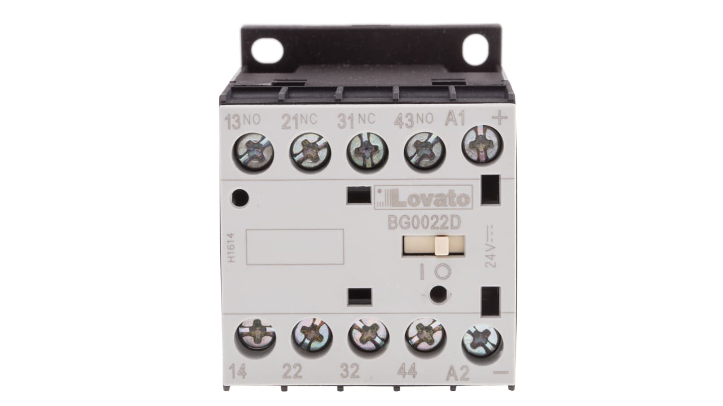 Lovato Orange BG Contactor Relay, 24 V dc Coil, 4-Pole, 10 A, 2NO + 2NC, 690 V ac