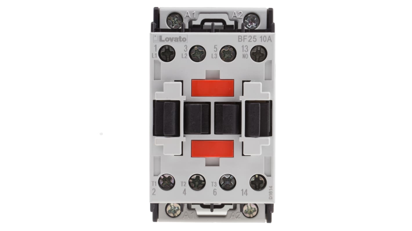 Lovato Orange BF Contactor, 24 V ac Coil, 3-Pole, 25 A, 11 kW, 3NO, 440 V ac