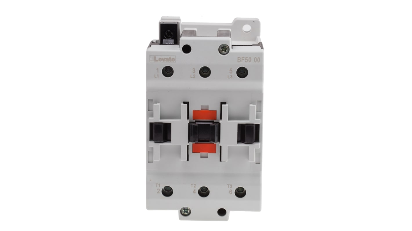 Lovato BF Series Contactor, 24 V ac Coil, 3-Pole, 50 A, 22 kW, 3NO, 440 V ac