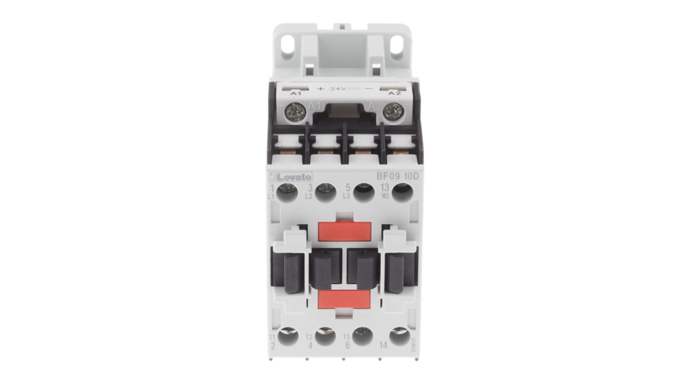 Lovato Orange BF Contactor, 24 V dc Coil, 3-Pole, 9 A, 4.2 kW, 3NO, 440 V ac