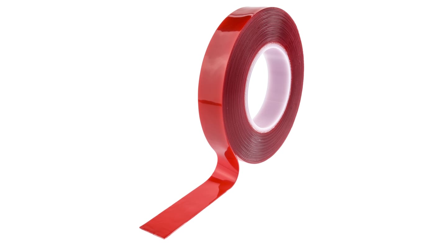Nastro Biadesivo in Schiuma acrilica Hi-Bond VST 4100C, 25.0mm x 10.0m x 1.0mm, Trasparente, 13,3 N/cm