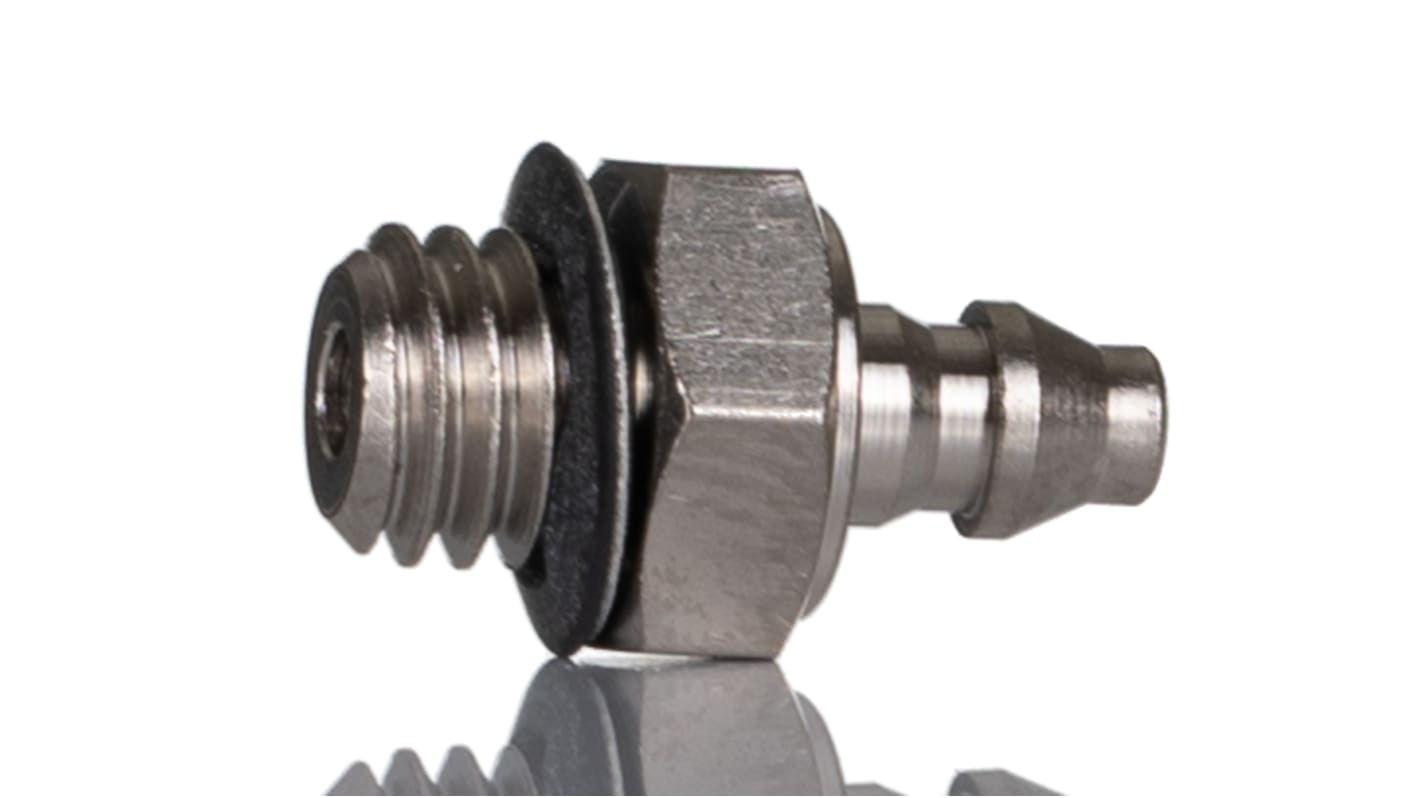 SMC M Series Straight Threaded Adaptor, M5 Male to Push In 4 mm, Threaded-to-Tube Connection Style