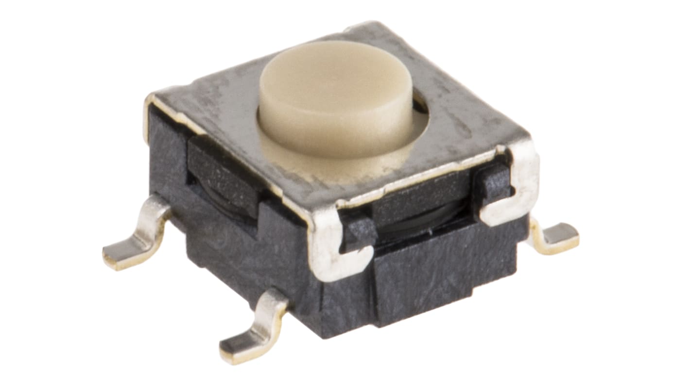 Omron Button Tactile Switch, SPST 50 mA @ 24 V dc 0.8mm Through Hole