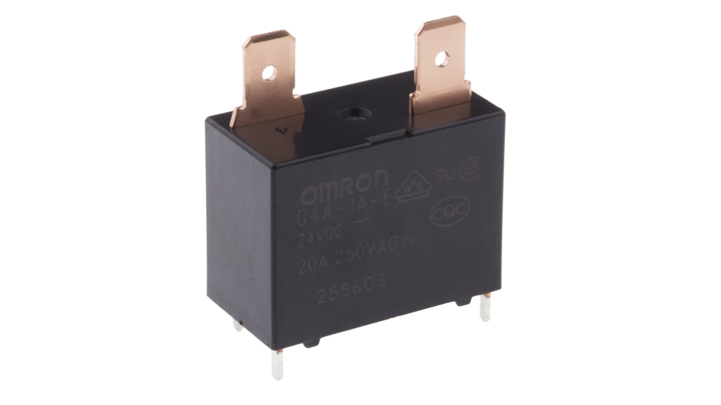 Omron PCB Mount Power Relay, 24V dc Coil, 20A Switching Current, SPST