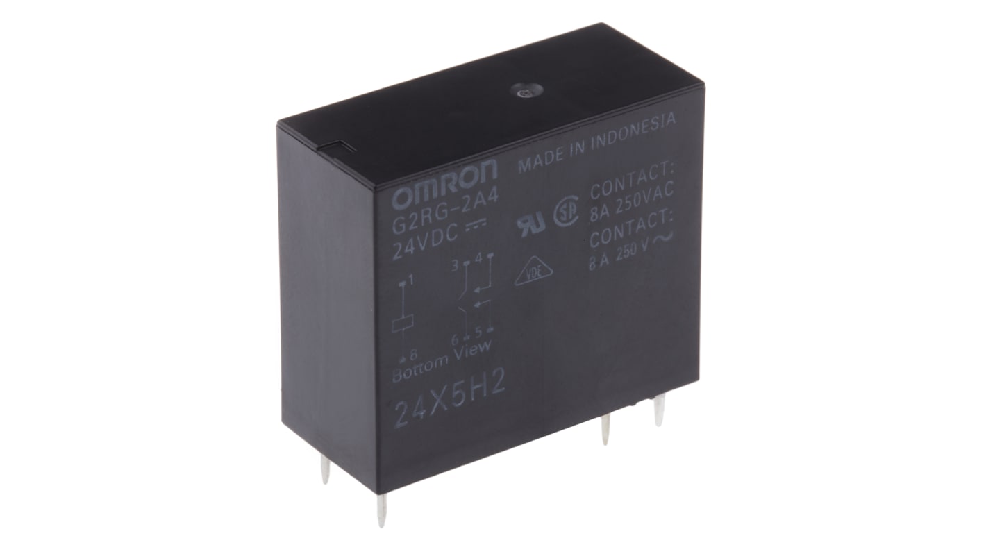 オムロン パワーリレー, 24V dc, DPST, 8A, 基板実装