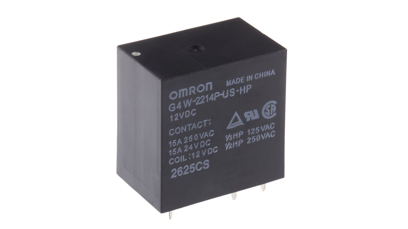 Omron G4W 12V dc Spule DPST Printrelais 15A 180Ω Monostabiles Relais