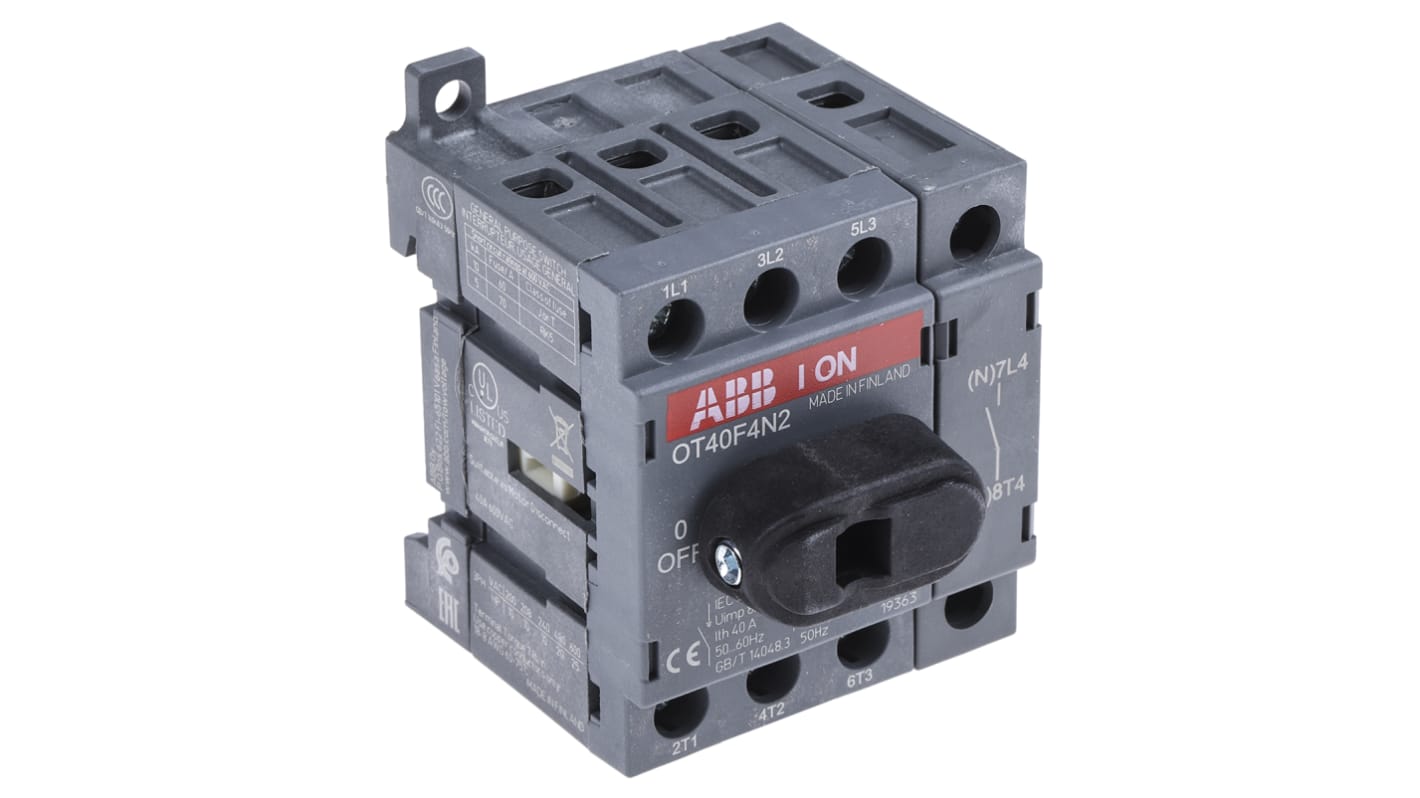 Interrupteur-sectionneur ABB, 4 P, 40A, 750V c.a.