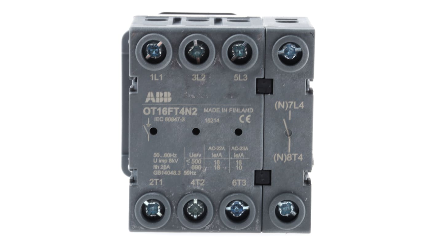 ABB Trennschalter ohne Sicherung 4P-polig 16A Tafelmontage IP 20 7,5kW 750V ac 3-phasig