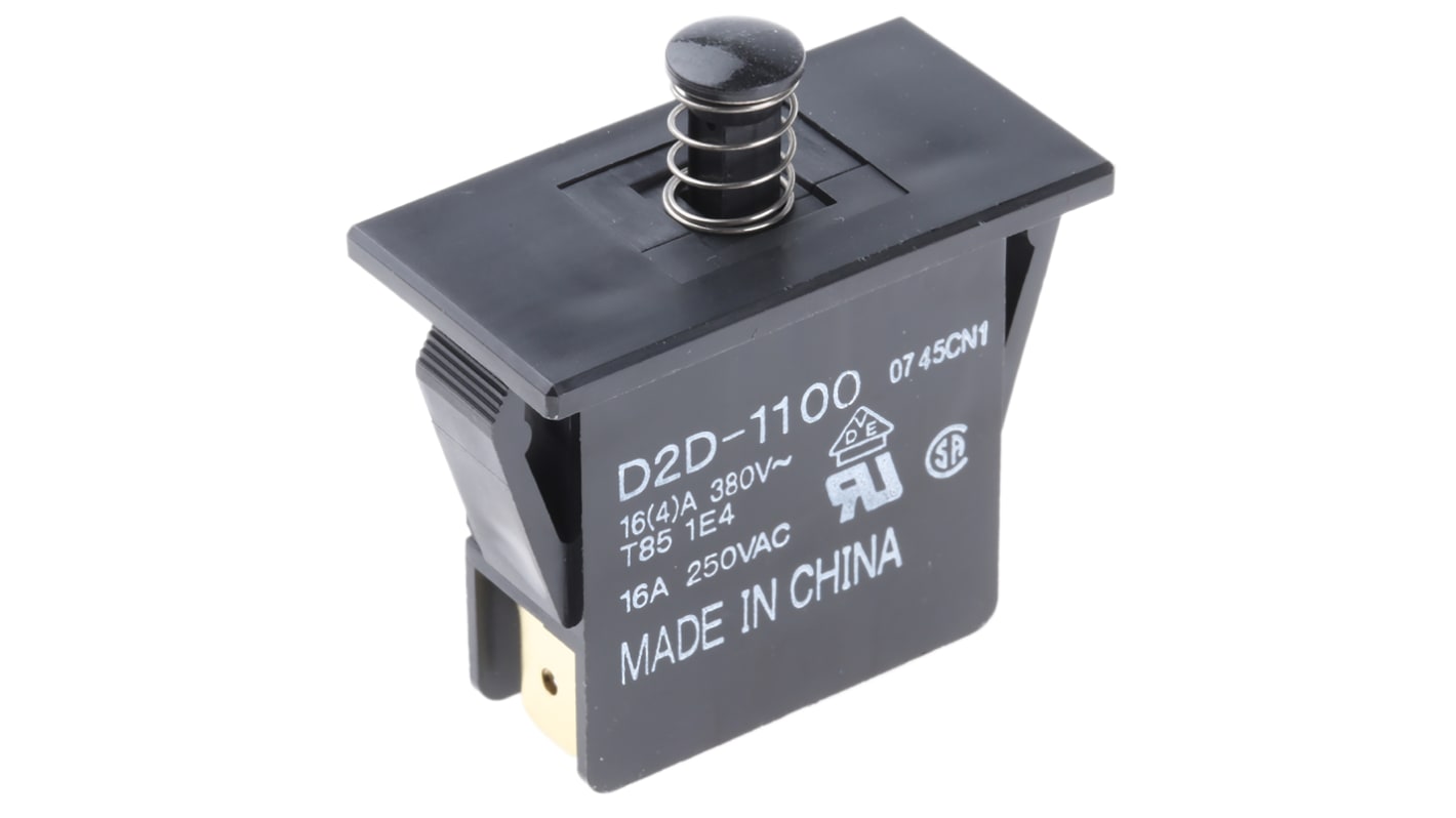 Omron Door Micro Switch, Plunger, SPDT 16 A @ 250 V ac, -25 → +85°C